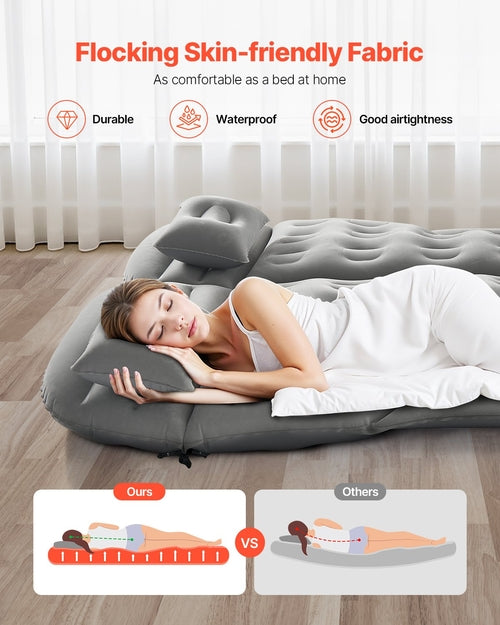 Car Air Mattress, Inflatable Car Camping Mattress, Flocking Thickened