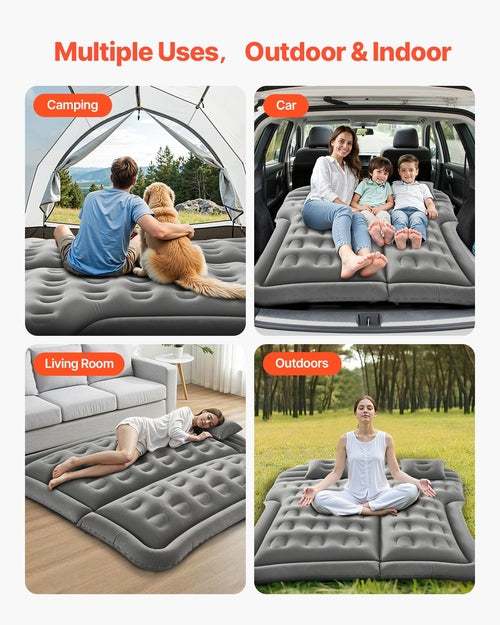 Car Air Mattress, Inflatable Car Camping Mattress, Flocking Thickened