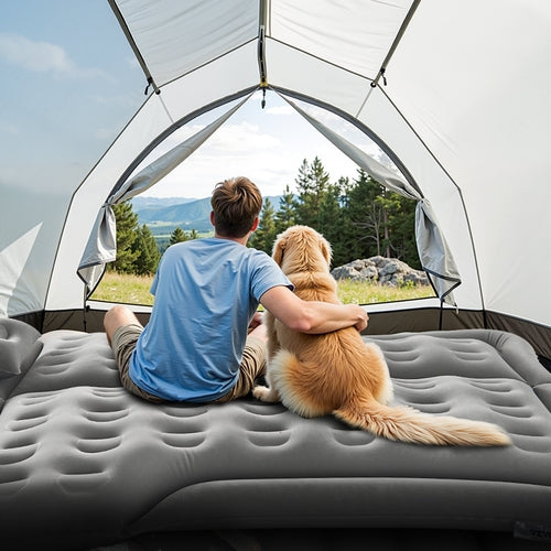 Car Air Mattress, Inflatable Car Camping Mattress, Flocking Thickened