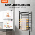 8 Bars Towel Warmer Rack, Wall Mounted Heated Towel Rack for Bathroom,