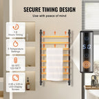 8 Bars Towel Warmer Rack, Wall Mounted Heated Towel Rack for Bathroom,