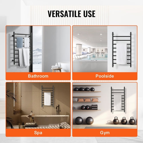8 Bars Towel Warmer Rack, Wall Mounted Heated Towel Rack for Bathroom,