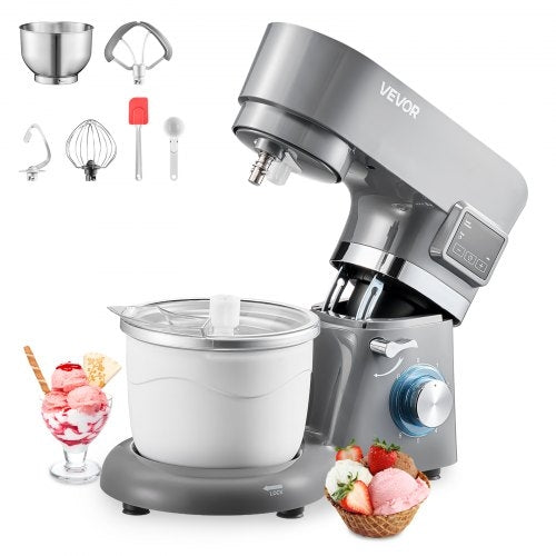 Ice Cream Maker, 1.7 L Capacity, 6-Speed Electric Stand Mixer, with