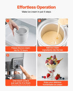 Ice Cream Maker, 1.7 L Capacity, 6-Speed Electric Stand Mixer, with