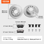Rear Brake Kit Compatible with Audi A3 (8P), VW Golf 5 6, Seat LEON,