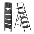 4 Step Ladder, Folding Step Stool with Wide Anti-Slip Pedal, Tool