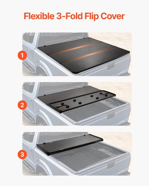 Tri-Fold Truck Bed Tonneau Cover, Compatible with 2016-2023 Toyota