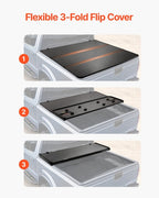 Tri-Fold Truck Bed Tonneau Cover, Compatible with 2016-2023 Toyota