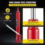 Hydraulic Long Ram Jack, 8 Tons/17363 lbs Capacity, with Single Piston