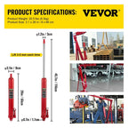 Hydraulic Long Ram Jack, 8 Tons/17363 lbs Capacity, with Single Piston