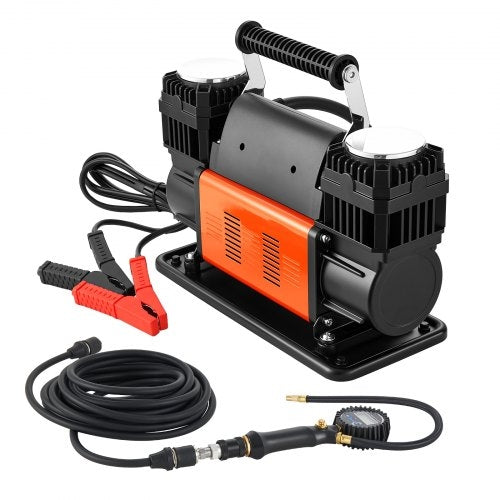 Dual-Cylinder Heavy Duty Air Compressor, 300 L/min Portable Tire